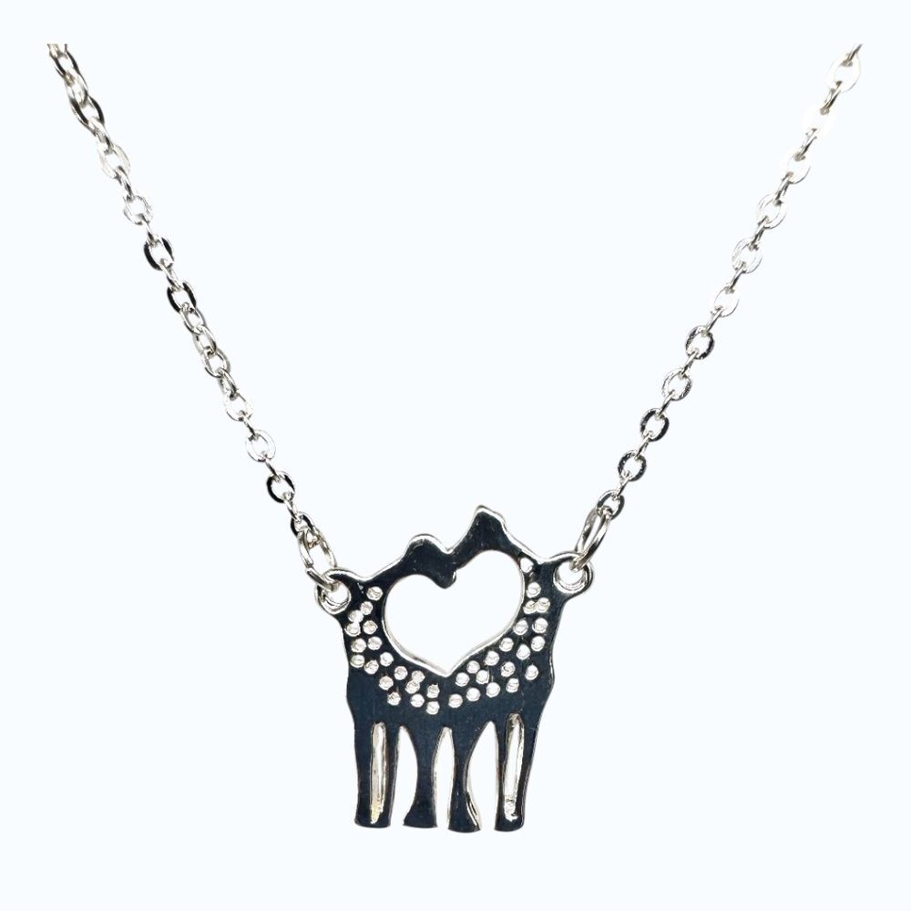 Indio Jewelry New Giraffes Forming a Heart Pendant Necklace #116
